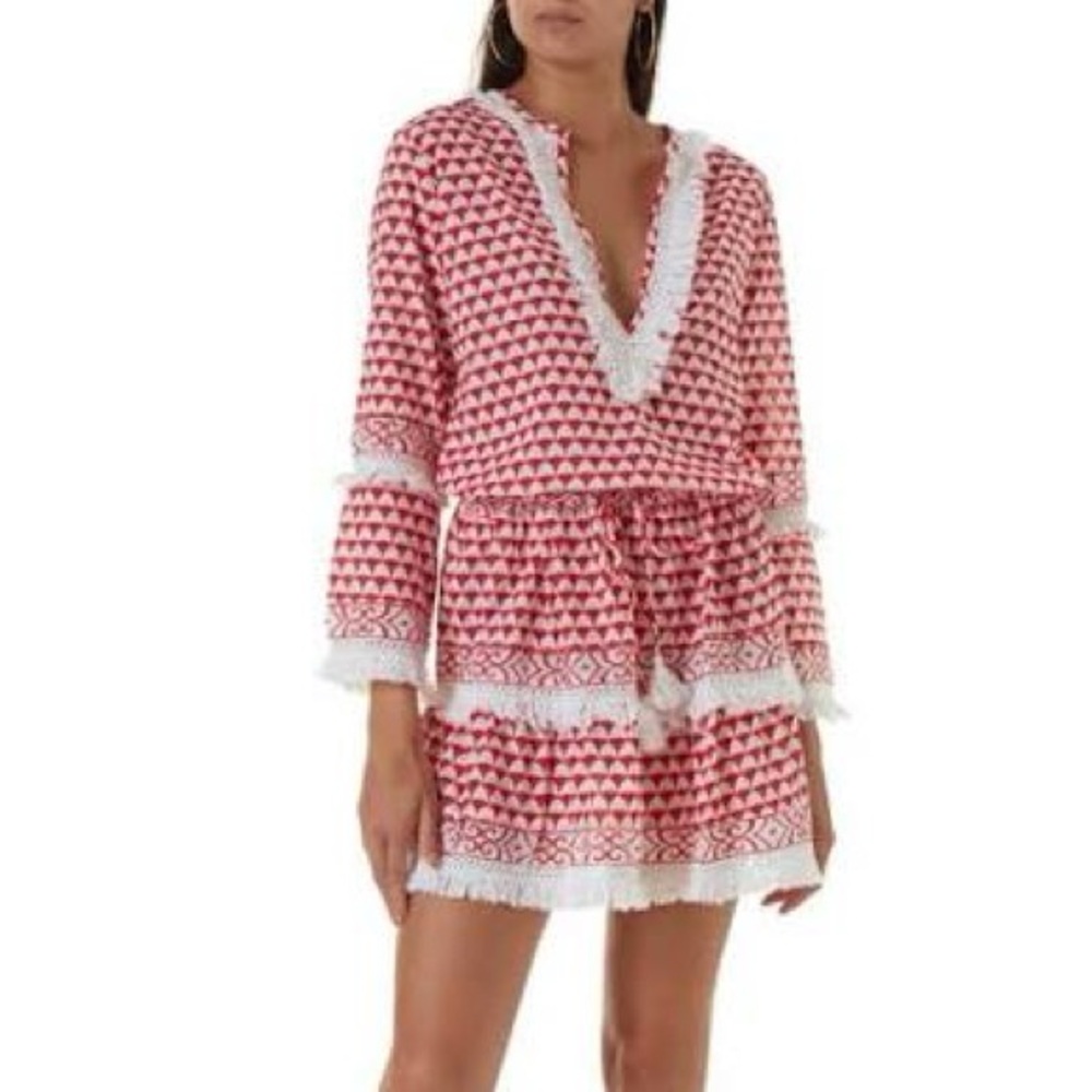 Melissa Odabash Claudia Cover Up Dress in Riviera Red Size M